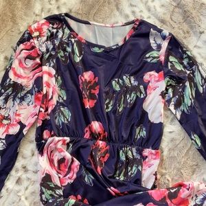Floral printed long sleeve maxi dress